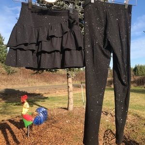 Sparkly skirt and leggings